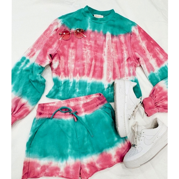 Beach Riot Ava Sweatshirt Shorts Tie Dye Set sz XS - Picture 8 of 10